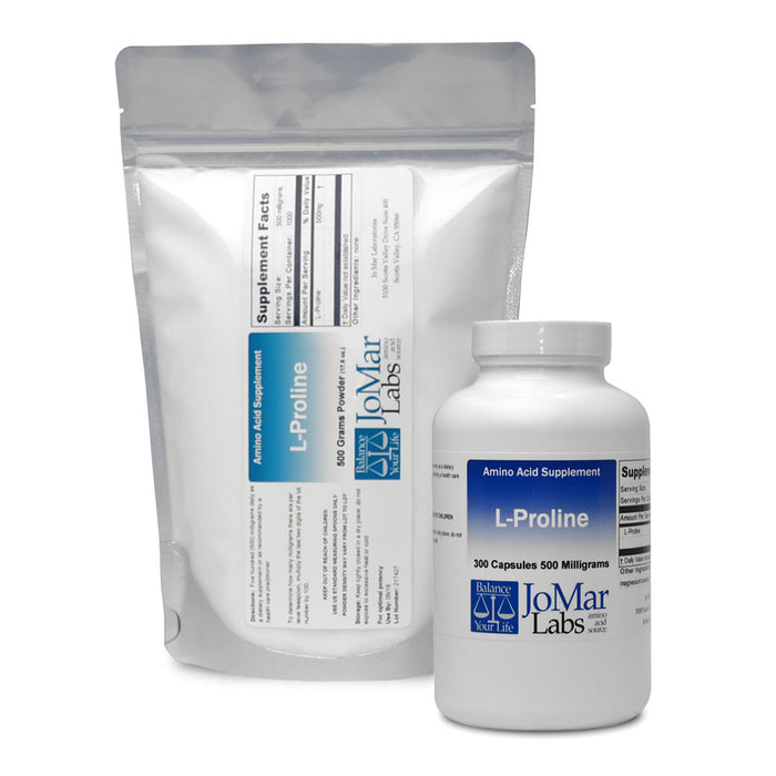 l-glutamine 40mg l-proline 60mg l-taurine 60mg l-carnitine 220mg nac 75mg L-Proline — Jo Mar Labs